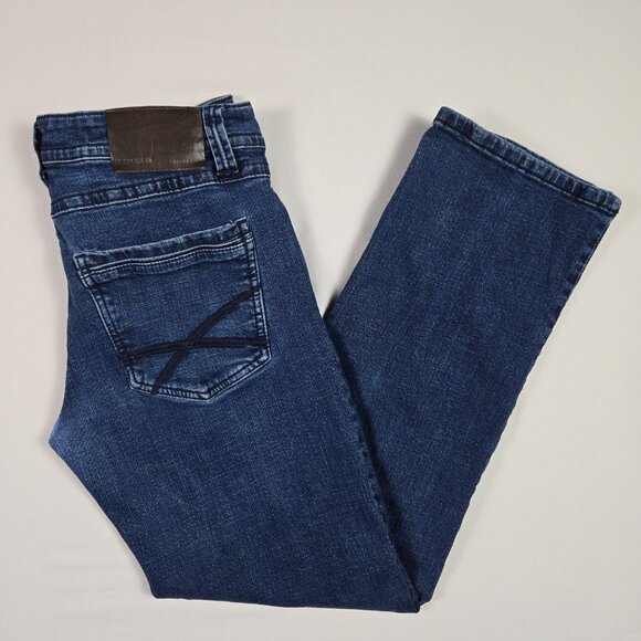 TK Axel Slim Bootcut Jeans Men’s 32x32 Blue Double Back‎ Pockets Stretch Denim - Picture 3 of 13
